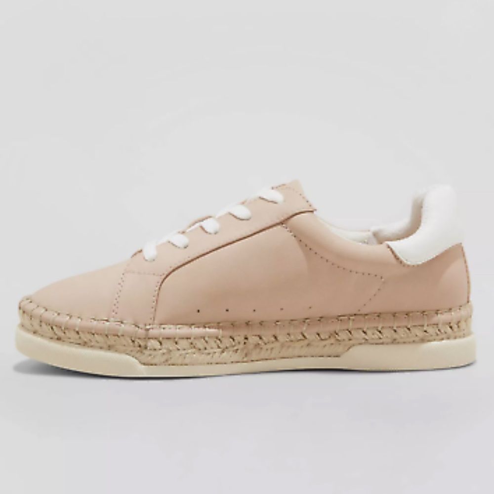 Universal Thread Beige Leather Lace-Up Sneakers - Picture 2 of 6